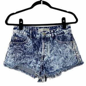 Topshop Shorts Brooke Moto High Waist Denim Cut-off Cheeky
